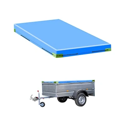 Immagine di QWORK® Telo Occhiellato Rimorchio Impermeabile con Corda 209 x 115 10 cm Materiale in PVC 420D Rinforzato per Rimorchi Auto da 750 kg