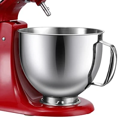 Immagine di Gdrtwwh ciotola in acciaio inox per miscelatore Kitchen 4,5 5 Quart Tilt Head Stand Mixer, sostituzione con KA, lavabile lavastoviglie