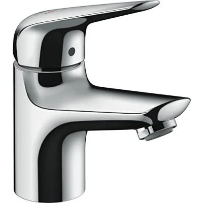 Immagine di hansgrohe Novus, rubinetto da bagno con beccuccio, altezza 70 mm, scarico push open, a risparmio idrico, cromato