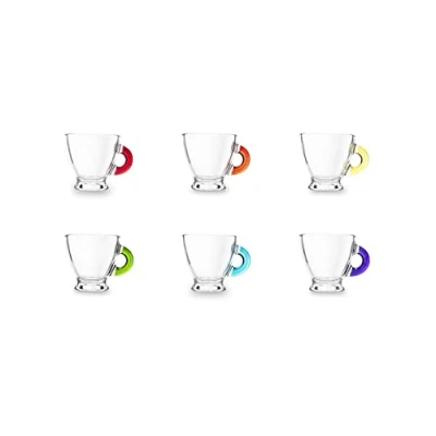 Immagine di Excelsa Limpido Set 6 Tazzine da Caffè, Vetro, Capacità 95 ml, Multicolore