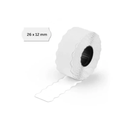 Immagine di Pokornys Etichette per etichettatrici con prezzo, data, articolo n MHD, peso ecc. autoadesive a mano bordo ondulato