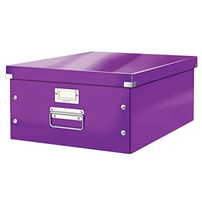 Immagine di Leitz Click &amp; Store WOW Scatola Archivio Grande, per Riporre e Trasportare Documenti A3 Oggetti di Grandi Dimensioni, Adatta a Casa Ufficio, Viola, 60454062