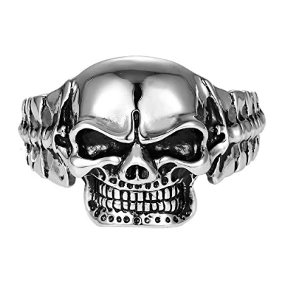 Immagine di DonDon Bracciale da uomo in Acciaio inox, stile gotico e inossidabile, colore: Teschio, cod. SP2 10_us