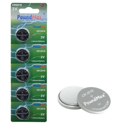 Immagine di PoundMax Lithium CR2016, 3V, 5 Pack