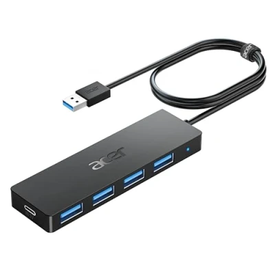 Immagine di acer Hub USB 3.0 con 5 porte, Sdoppiatore Multi Adattatore Alta velocità 5Gbps, Compatibile MacBook PRO Air iMac Surface Laptop Chiave Disco Rigido Tastiera(120cm)