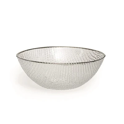 Immagine di Excelsa Platinum Insalatiera, Trasparente/Bordo Argento, 23x23x10 cm