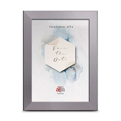 Immagine di AFFA, Hekla, cornice portafoto in MDF, facile da pulire, rettangolare, con vetro acrilico, argento, 9 x 13 cm