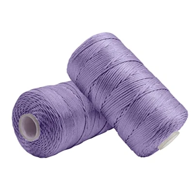 Immagine di Uiopa Filo Macrame 1,5mm x 400m, Corda in Nylon Cordino per Borse Uncinetto, Macramè Viola Chiaro Ferri e Fai da Te, Decorazioni, Artigianato