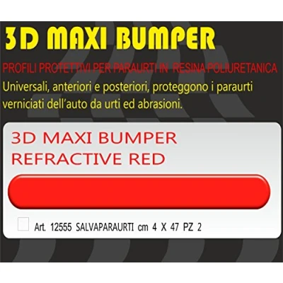 Immagine di 4R Quattroerre.it 12555 Bumper Paracolpi Universali per Auto, 40 mm x 47 cm, Rosso Rifrangente, 2 Pezzi