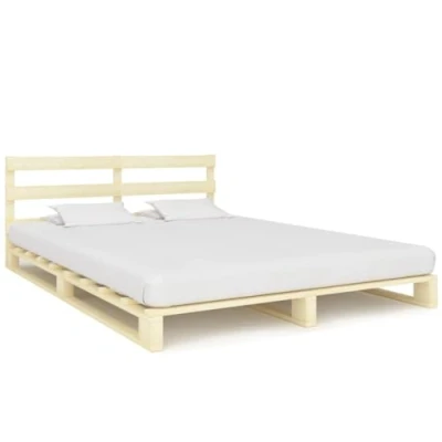 Immagine di vidaXL Giroletto in Pallet a Doghe Classico Robusto Rustico Struttura Telaio Scocca Letto 160x200 cm Colore Naturale Legno Massello di Pino