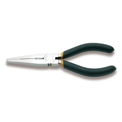 Immagine di Beta 1162 200 Pinze a becchi piatti lunghissimi diritti zigrinati, cromate, manici ricoperti con 2 strati di PVC antiscivolo