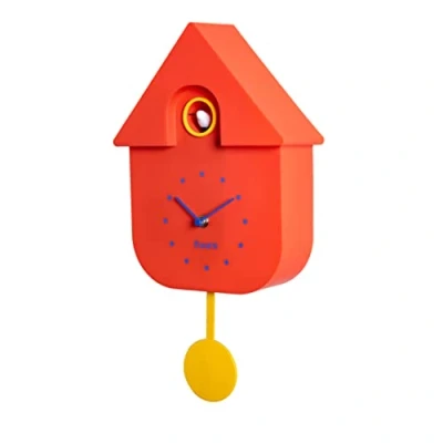 Immagine di Fisura Orologio a cucù. da parete. parete regalo originale. 3 batterie AA non incluse. Misure: 21,5 x 8 41,5 cm. Plastica ABS. (Rosso)