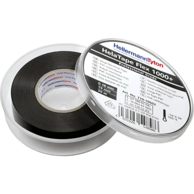 Immagine di HellermannTyton HelaTape Flex 1000+ 710 10611 Nastro isolante Nero (L x L) 33 m 50 mm 1 pz.