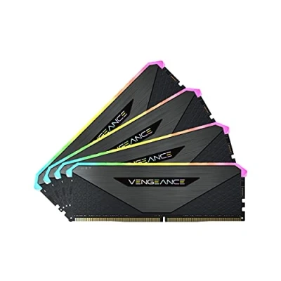 Immagine di Corsair Vengeance RGB RT 32GB (4 x 8 GB), DDR4 3600MHz C18 Memoria per Desktop (Illuminazione Dinamica, Ottimizzato AMD 300/400/500 Series, Compatibile con Intel Series), Nero