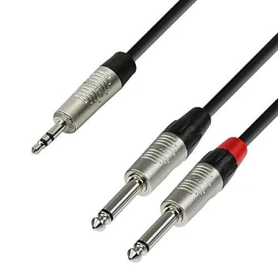 Immagine di Adam Hall Cables 4 STAR YWPP 0300 Cavo audio REAN jack stereo da 3,5 mm a 2 x mono 6,3 3 m