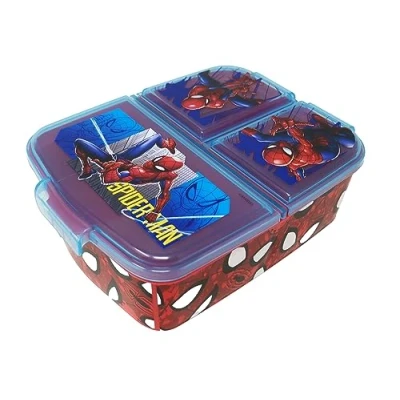 Immagine di Contenitore per il pranzo bambini, a scelta: Frozen, PJ Masks, Spiderman, Avengers, Mickey, Paw Patrol, in plastica senza BPA, Spiderman