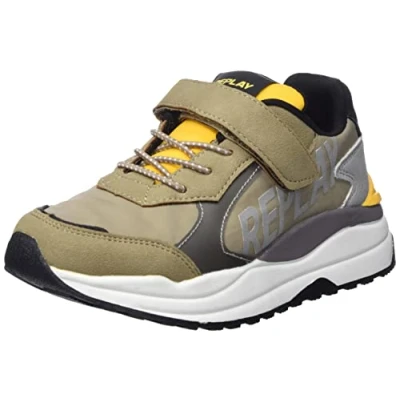 Immagine di Replay Merak Jr Lace Up Sneaker da Ragazzo, Scarpe Ginnastica, 3117 Beige Mostarda, 31 EU