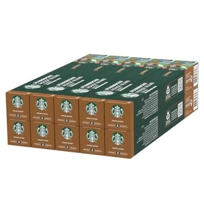 Immagine di STARBUCKS House Blend by Nespresso Caffè Lungo, 10 confezioni da capsule (100 compatibili Nespresso)