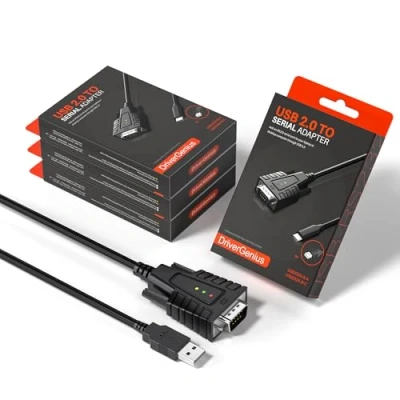 Immagine di DriverGenius USB232A B a Adattatore USB Seriale (DB9) con 3 x LED Compatibile Windows 11 e macOS 15 【Confezione da 4 Pezzi】