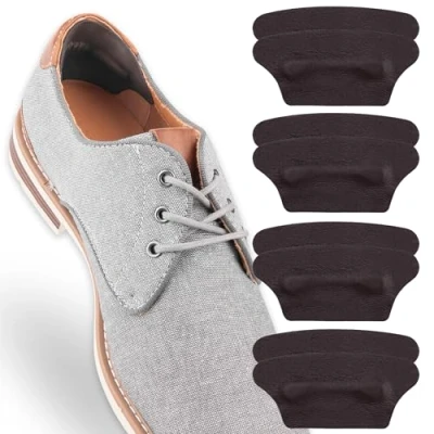 Immagine di SULPO Set di 4 paia cuscinetti per tallone, in vera pelle, con imbottitura schiuma lattice, protezione tallone contro le vesciche, tutte scarpe, uomini e donne