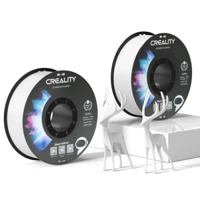 Immagine di Creality Official PETG Filament Bianco, 3D Printer 1.75mm 2Kg, No Tangling, forte Legame e Prestazioni Overhang Precisione Dimensionale +/ 0.03mm