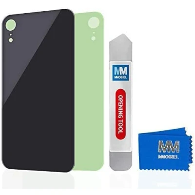 Immagine di MMOBIEL Coperchio Posteriore Vetro Vero Compatibile con iPhone XR 6.1 Pollici (Nero) incl. Attrezzi
