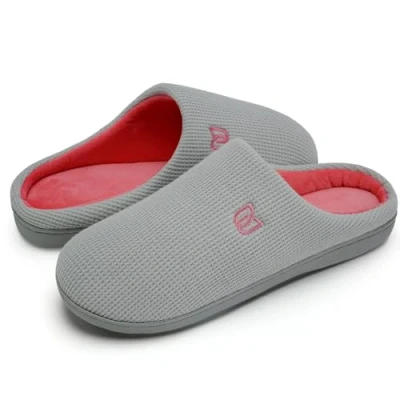 Immagine di WateLves Pantofole Uomo Unisex Donna Antiscivolo Scarpe Inverno Peluche Morbido Ciabatte in Memory Foam (Rosa grigio, 39.5 EU)