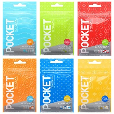 Immagine di POCKET TENGA SERIES (WAVE LINE + CLICK BALL BLOCK EDGE HEXA BRICK CRYSTAL MIST SPARK BEADS)