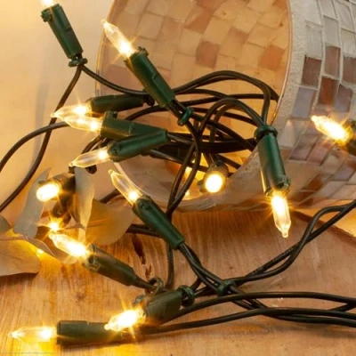 Immagine di Hellum catena luminosa a 10 LED, 1,35 m, luce bianca calda, per albero di Natale, illuminazione interna, pezzi, cavo verde, 1,5 alimentazione &lt; 59 lm
