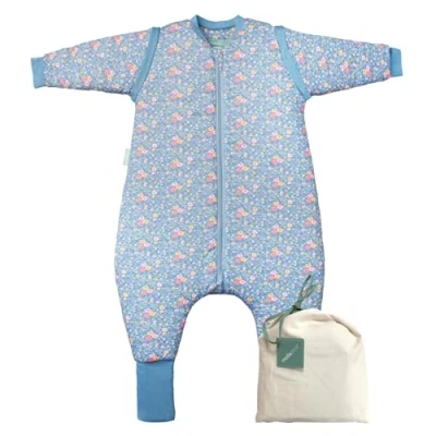 Immagine di molis&amp;co Sacco Nanna con piedini, maniche staccabili e calzini invernale per Bambini Sacchi 2.5 tog piedini 100% Cotone (Oeko TEX 100) Wild Orchid (1 anno)