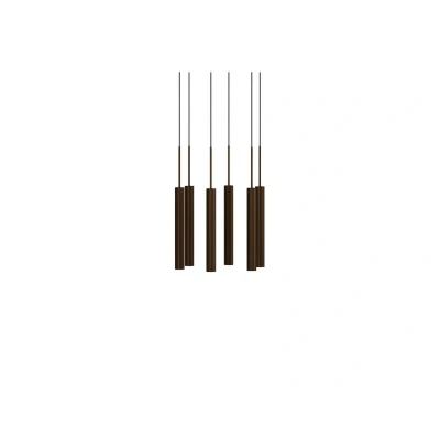 Immagine di Audo Copenhagen Lampada a sospensione Tubulaire, bronzo, alluminio, 6 luci, anello