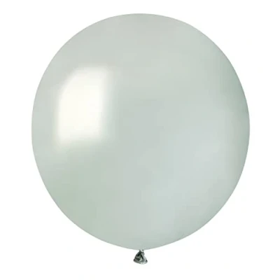 Immagine di Busta 25 palloncini perlati in lattice naturale Premium Quality G150 (Ø 48cm / 19&quot;), argento perlato