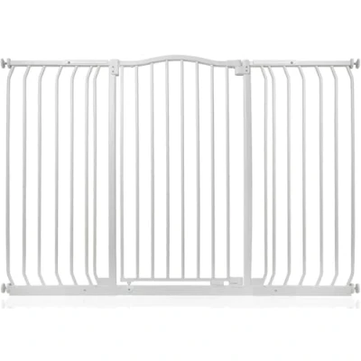 Immagine di Safetots Cancelletto di Sicurezza Extra Alto con Cima Curva, 143cm 152cm, Bianco Opaco, 100cm in Altezza, Montaggio a Pressione per Scale,Barriera