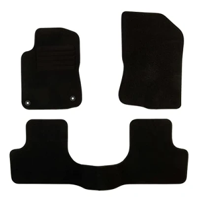 Immagine di DBS 1764238 Tappetini Auto Su Misura pianale 3 Pezzi Antiscivolo Moquette nera 900g/m² Finitura Velluto Gamma Star
