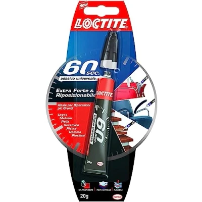 Immagine di Loctite 60 Secondi Super Colla, colla rapida per riparazioni domestiche in secondi, liquida trasparente molti materiali diversi, 1x20g tubetto
