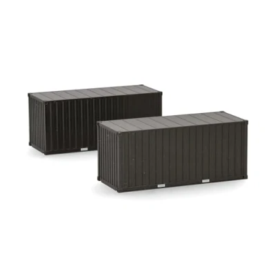 Immagine di herpa Accessori 2x container da 20 piedi Bundeswehr, verde bronzo (senza stampa) in scala 1:87, modello miniatura, plastica