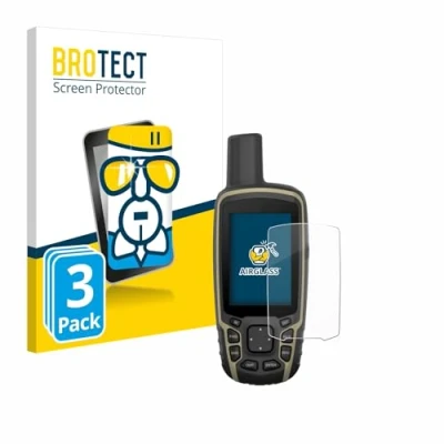 Immagine di brotect Pellicola Protettiva Vetro per Garmin GPSMAP 65 Protezione Schermo (3 Pezzi) [Durezza Estrema 9H, Chiaro]