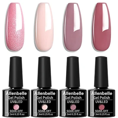 Immagine di Allenbelle Smalto Semipermante Per Unghie Kit In Gel UV LED Smalti Semipermanenti Nail Polish 046