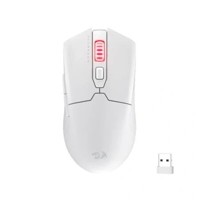 Immagine di Redragon M995 Wireless Gaming Mouse, 26000 DPI Wired/Wireless Mouse con connessione a 3 modalità, BT &amp; 2.4G Wireless, 6 tasti macro, capacità di alimentazione durevole per PC/Mac/laptop, bianco