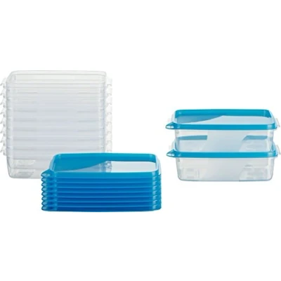 Immagine di MiraHome contenitore per alimenti freezer 15x10x5 cm blu Qualità austriaca (0,5l Rettangolare Piso (10 Pz))