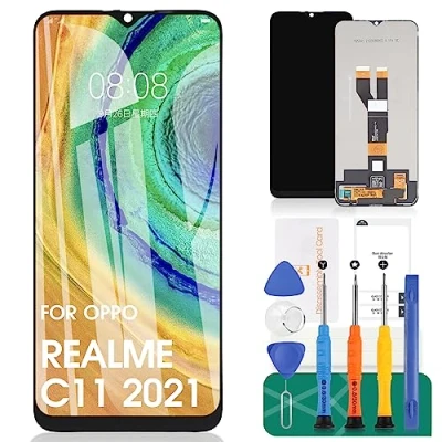 Immagine di Per Oppo Realme C11 2021 Schermo di Ricambio C20 Display LCD ForOppo C21 Touch Screen Digitizer Assembly RMX3231 Kit Riparazione (Nero)
