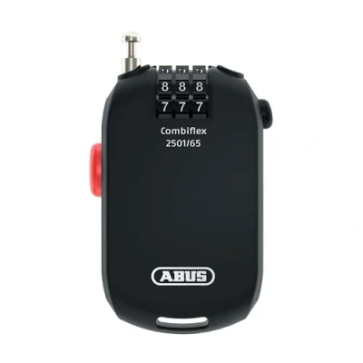 Immagine di lucchetto speciale ABUS Combiflex 2501/65 Adatto come per bagagli, sci, caschi Cavo in acciaio da 65 cm con codice a combinazione Nero