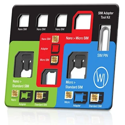 Immagine di Wicked Chili, Set Adattatore per SIM 4 in 1 (Nano, Micro, Standard, Eject Pin) Cellulare, Smartphone e Tablet.
