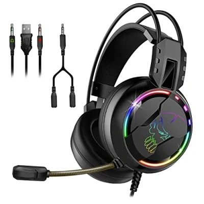 Immagine di SPIRIT OF Gamer Pro H7 Audio Headset Similpelle Microfono flessibile Retroilluminazione a LED Rainbow Multipiattaforma PS5 / XBOX X/PC PS4 ONE