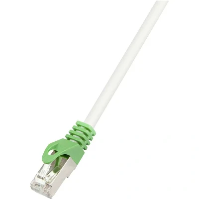 Immagine di LogiLink RJ45 (incrociato) Rete Cavo CAT 6 S/FTP 3.00 m Grigio Ritardante di fiamma, Schermatura intrecciata, totale, Privo alogeni, Schermato a