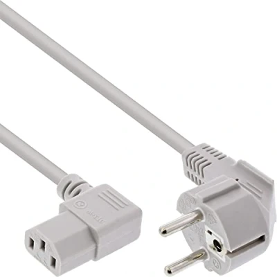 Immagine di InLine 20567 Cavo Alimentazione, Spina Schuko CEE 7/7 90 a Presa IEC 320 C13 Destra, 1.8 m, Nero