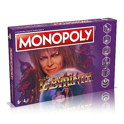 Immagine di Monopoly Winning Moves Gioco da tavolo per labirinto, Goblin King esplora il labirinto di Jim Henson con David Bowie, spinta a City e The Staircase Room, regalo bambini dagli 8 anni in su