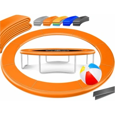 Immagine di KESSER® Copertura del Bordo Trampolino, 30cm di Larghezza 100% Resistente ai Raggi UV e agli Strappi, (Arancione, 244 cm)