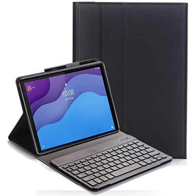 Immagine di C/N Tastiera Custodia per Lenovo Tab M10 HD (2nd Gen) 10.1 QWERTY Sottile PU con Supporto Rimovibile Keyboard TB X306F/X306X, Nero