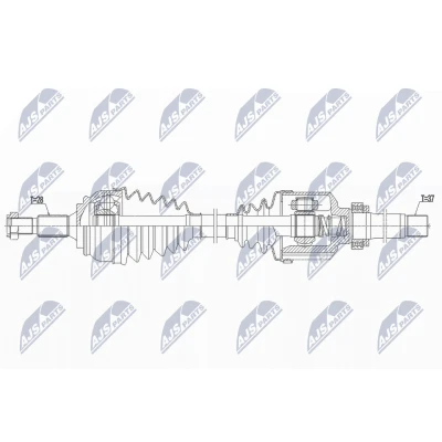 Immagine di NTY NPW PE 089 Albero motore / Semiasse Assale anteriore Dx 940mm Trasmissione automatica CITROËN: C1 II